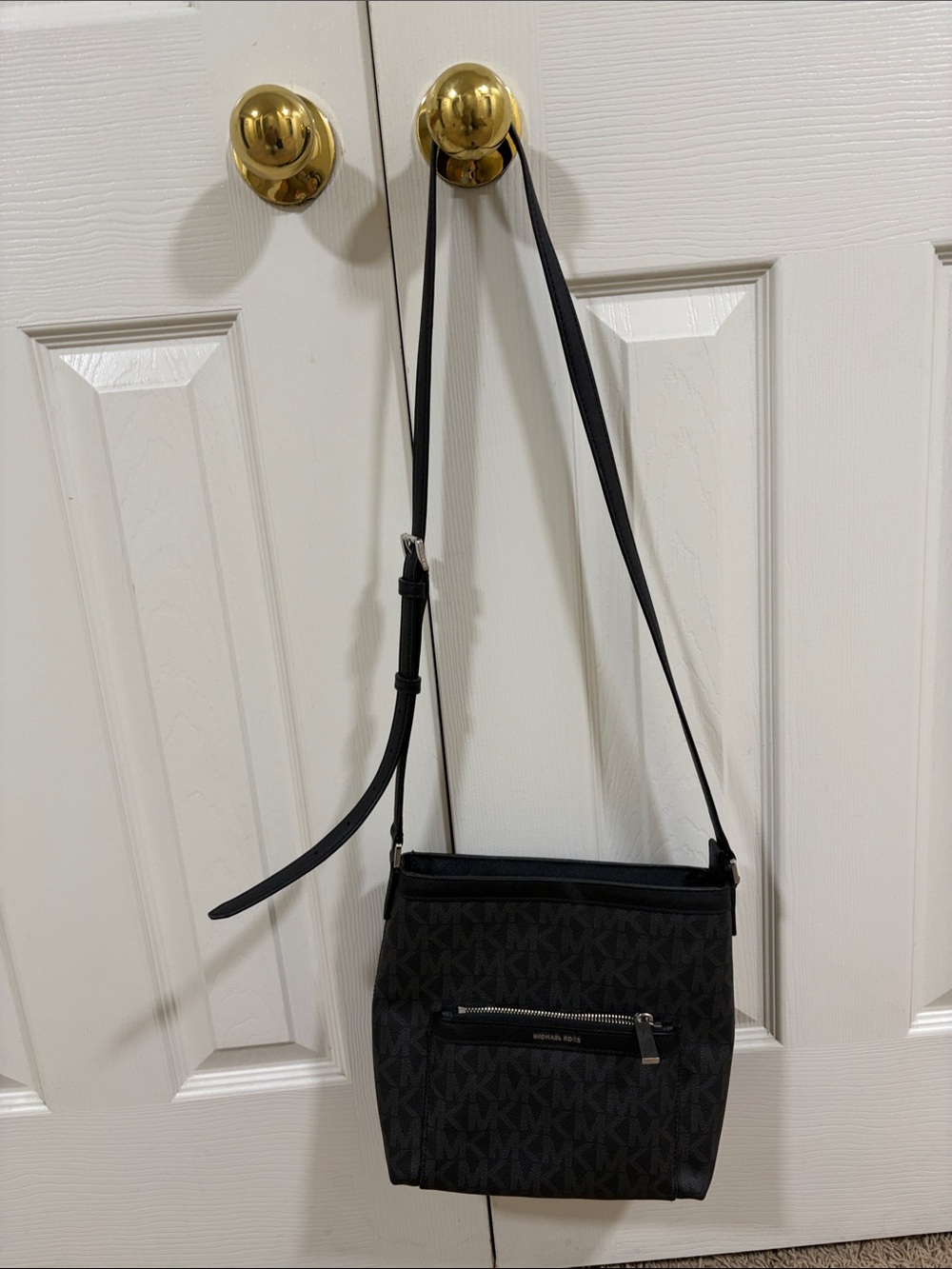 Michael Kors Black MK Signature Crossbody Bag